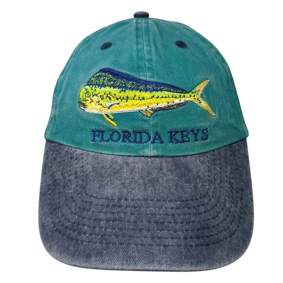 Florida Keys Strapback Baseball Cap Blue OS Adjustable Distinctive Headwear - Picture 1 of 9
